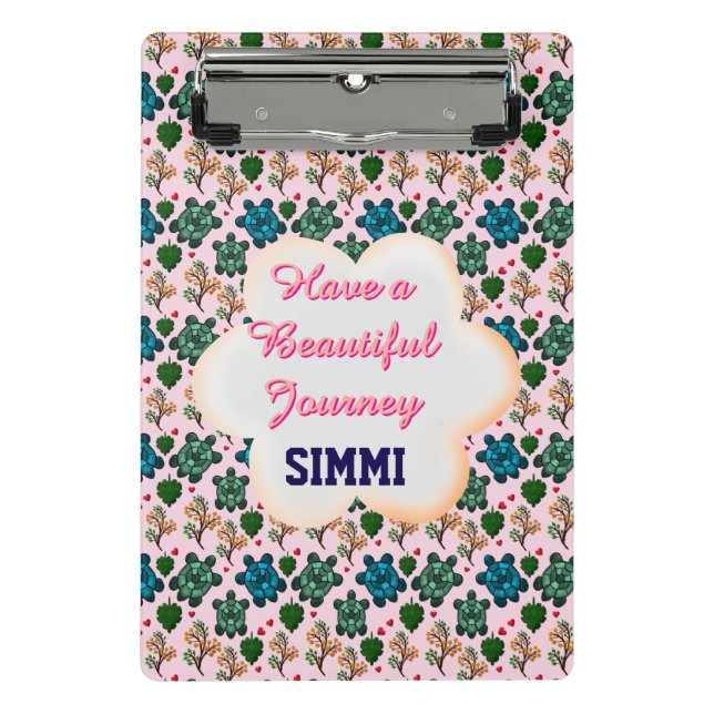 Custom turtle pattern  mini clipboard (Front)