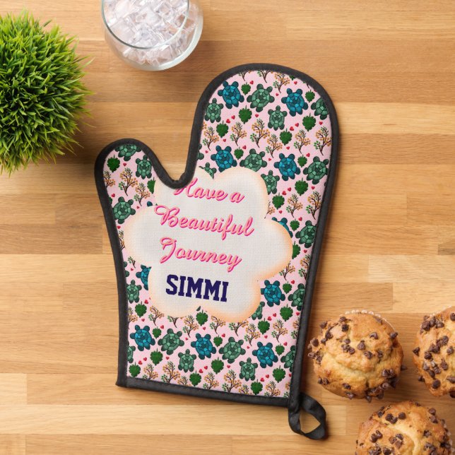 Custom turtle pattern  oven mitt (Top down)