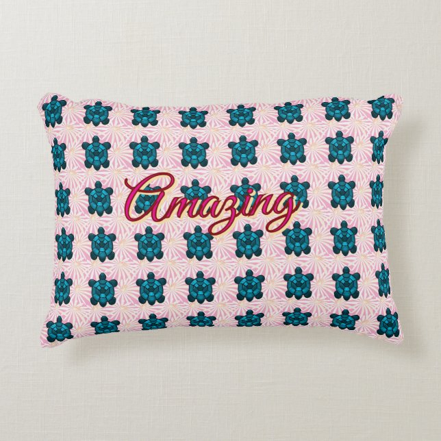 Custom turtle pattern Sherpa Blanket Decorative Cushion (Front)