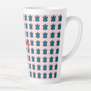 Custom turtle pattern Sherpa Blanket Latte Mug