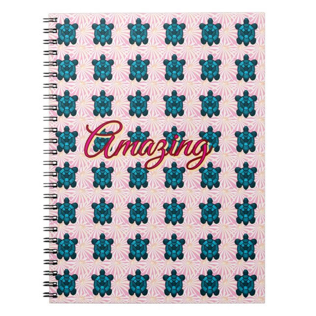 Custom turtle pattern Sherpa Blanket Notebook (Front)