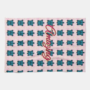 Custom turtle pattern Sherpa Blanket Tea Towel