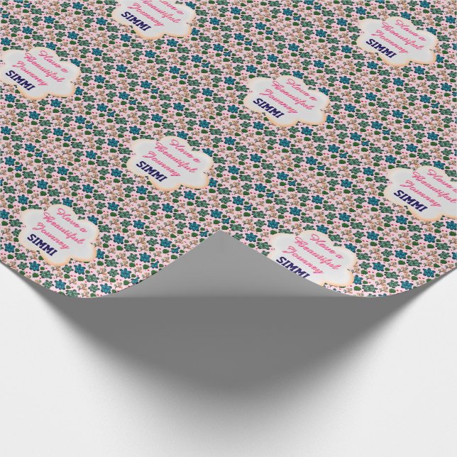 Custom turtle pattern  wrapping paper (Corner)