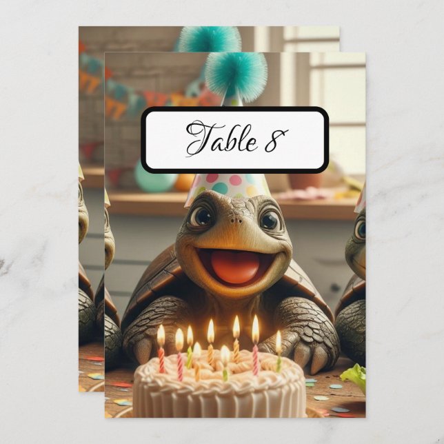 Custom Turtle Table Place Cards, (Front/Back)