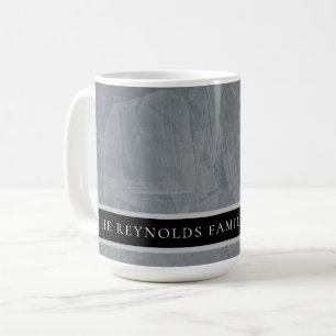 Custom Tuscan Slate Grey Plaster Monogram Coffee M Mug