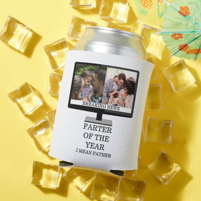 Custom TV farter of the year funny dad 2 photo Can Cooler (In Situ Summer)