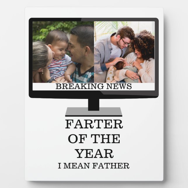 Custom TV farter of the year funny dad 2 photo Plaque (Front)