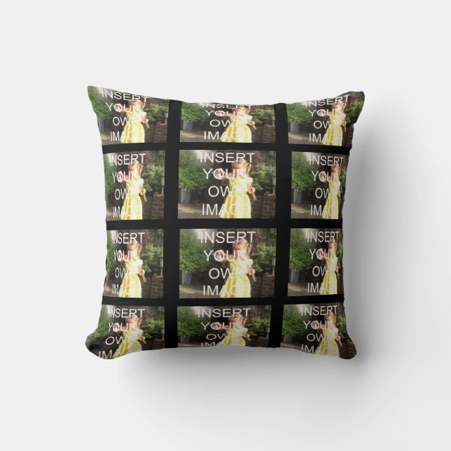 Custom Twelve Photo Collage Family Throw Pillow (Front)