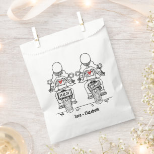 Custom Two Brides Biker Motorcycle Wedding Favour Bag
