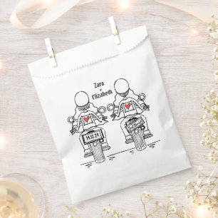 Custom Two Brides Biker Motorcycle Wedding Favour Bag