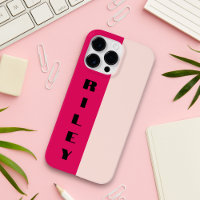 Custom Two Colour Block Rose Raspberry Big Name