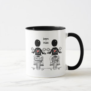 Custom Two Grooms Biker Motorcycle Wedding Mug