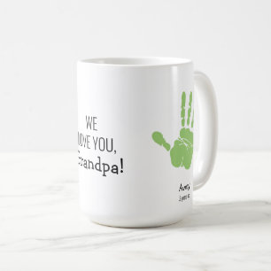 Custom Two handprints We love you, grandpa! Coffee Mug