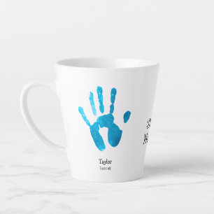 Custom Two handprints We love you, Mommy!  Latte Mug