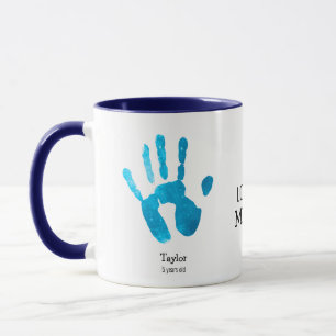 Custom Two handprints We love you, Mummy!  Mug