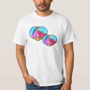 Custom Two Heart Photo Frame modern love T-Shirt