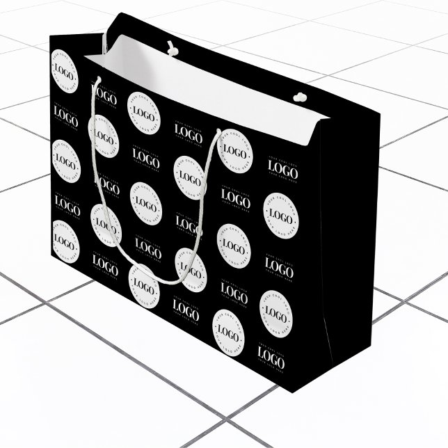 Custom Two Logo Step and Repeat Business Colmpany  Large Gift Bag (Creator Uploaded)