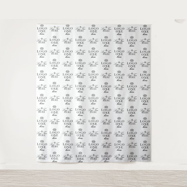 Custom Two Logo Step and Repeat Event Backdrop Tapestry (Front)