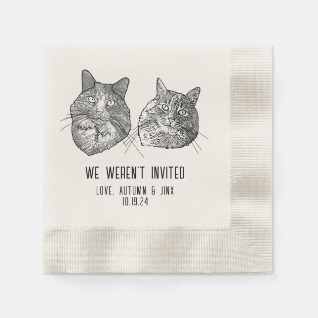 Custom Two Pet Cocktail Napkins Wedding (Front)