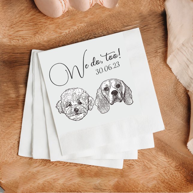 Custom Two Pet Cocktail Napkins Wedding (Creator Uploaded)