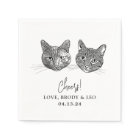 Custom Two Pet Cocktail Napkins Wedding