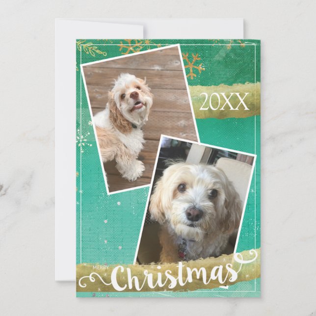 Custom Two Photo Christmas Holiday Card (Front)