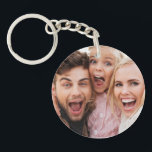 Custom Two Photo Double Sided Acrylic Key Ring<br><div class="desc">Easily add your images to this keychain template. this model allows for a different photo on the front and back of the keychain. Great gift for family,  friends,  parents,  grandparents,  wife and children.</div>