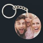 Custom Two Photo Double Sided Acrylic Key Ring<br><div class="desc">Easily add your images to this keychain template. this model allows for a different photo on the front and back of the keychain. Great gift for family,  friends,  parents,  grandparents,  wife and children.</div>