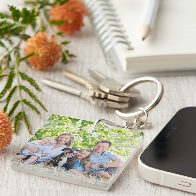 Custom Two Photo Double Sided Acrylic Keychain (Front Right)
