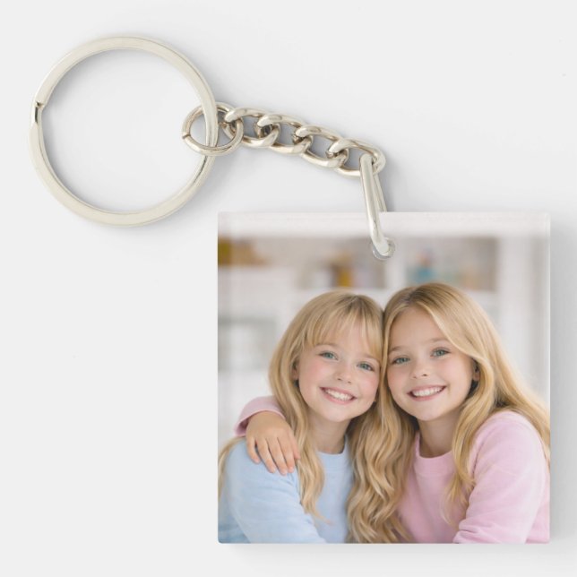 Custom Two Photo Double Sided Acrylic Keychain (Front)