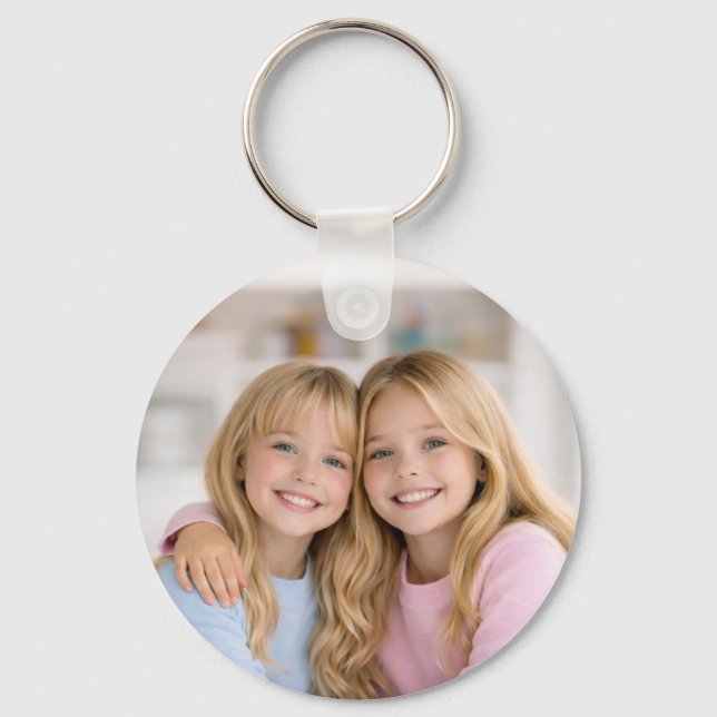 Custom Two Photo Double Sided Aluminium Key Ring (Front)