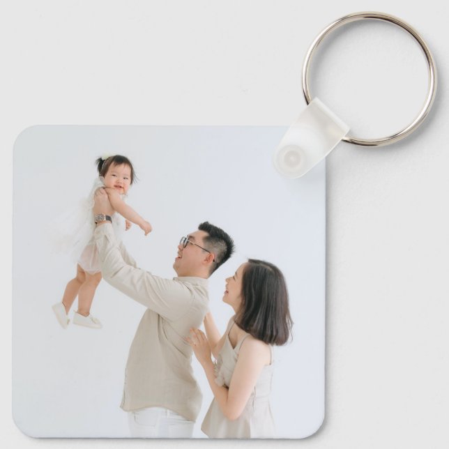 Custom Two Photo Double Sided Aluminium Keychain (Back)