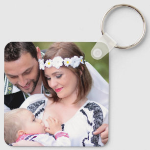 Custom Two Photo Double Sided Aluminium Keychain