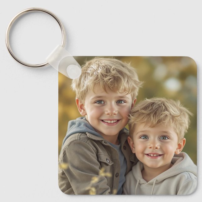 Custom Two Photo Double Sided Aluminium Keychain (Front)