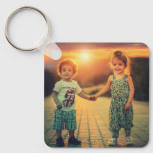 Custom Two Photo Double Sided Aluminium Keychain