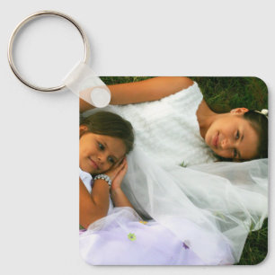 Custom Two Photo Double Sided Aluminium Keychain