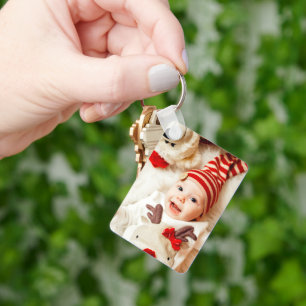 Custom Two Photo Double Sided Aluminum Keychain