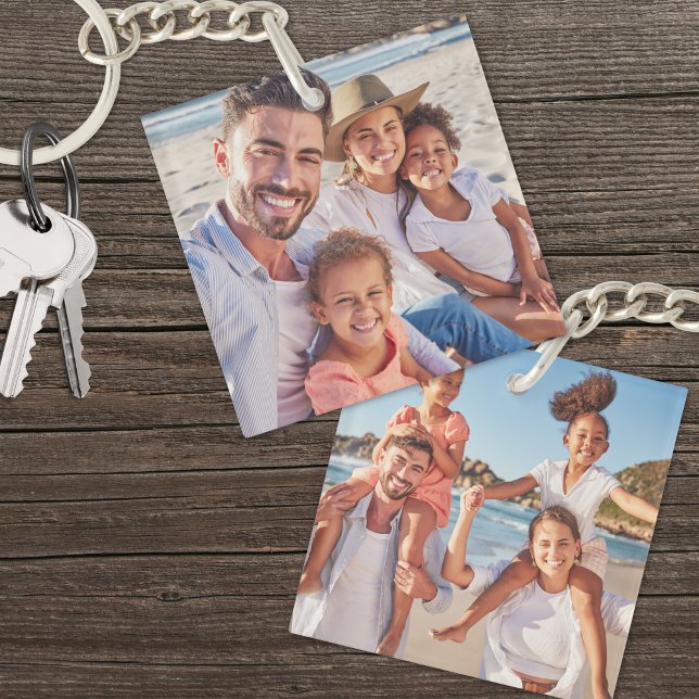 Custom Two Photo Double Sided Family Photo Key Ring (Custom Two Photo Double Sided Family Photo Keychain)