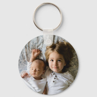 Custom Two Photo Double Sided Round Key Ring