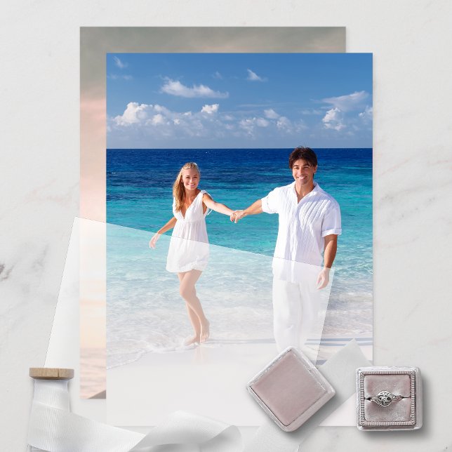 Custom Two Photo Enclosure for Vellum Wedding Invitation (Custom Two Photo Enclosure Card for Vellum Wedding Invitations)