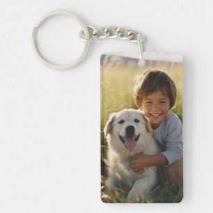 Custom Two Photo Family Key Ring