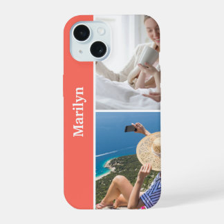 Custom Two-Photo iPhone Case with Name Case