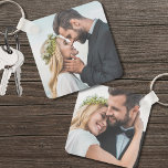 Custom Two Photo Newlywed Double Sided Wedding Key Ring<br><div class="desc">Create your own special keepsake with this custom double-sided keychain, featuring two different photos—one on each side. It’s an ideal gift for couples, newlyweds, or as a unique wedding favour. Although it’s designed to highlight wedding or couple’s photos, you can easily personalise it with any images, whether of family, pets,...</div>