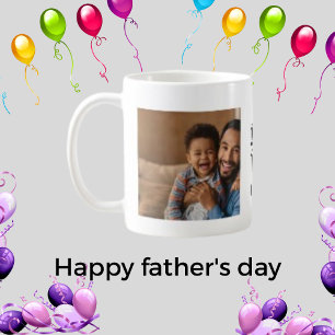 Custom Two Photos, Smiling Father's Day Coffee Mug