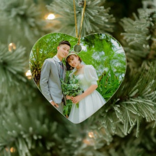 Custom Two-Sided Photo Ceramic Ornament