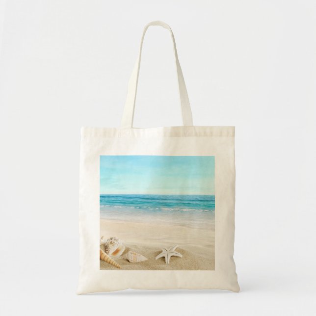 Custom Two-Sided Photo Personalised Beach Modern Tote Bag (Front)