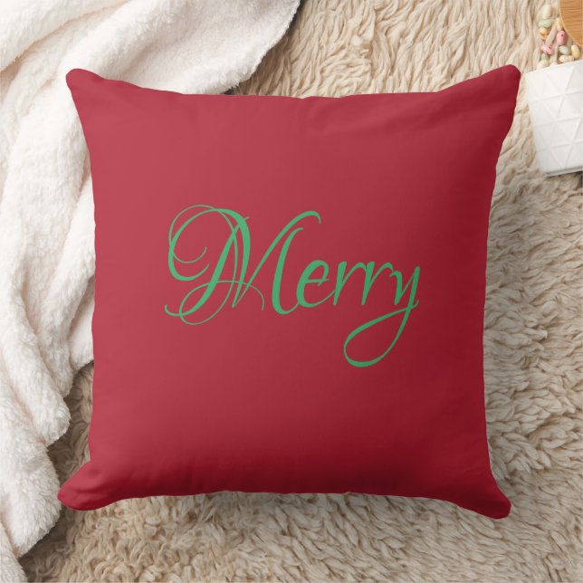 Custom Two-Sided Photo Personalised, Christmas Red Cushion (Blanket)