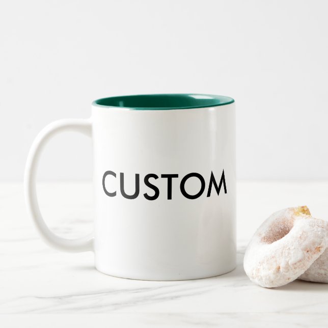 Custom Two-Tone 11oz Mug - HUNTER GREEN Inside (With Donut)