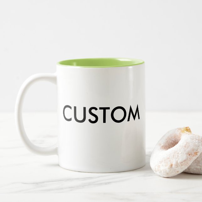 Custom Two-Tone 11oz Mug - LIME GREEN Inside (With Donut)