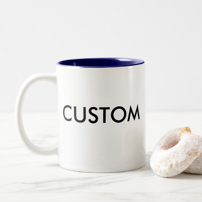 Custom Two-Tone 11oz Mug - NAVY BLUE Inside (With Donut)